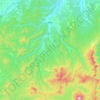 Abashiri topographic map, elevation, terrain