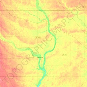 Humboldt County topographic map, elevation, terrain