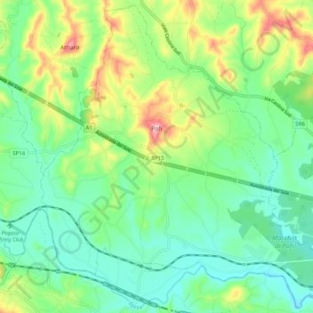 Pofi topographic map, elevation, terrain