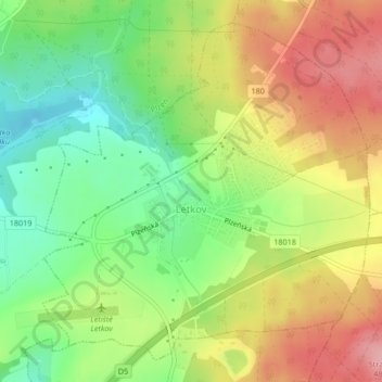 Letkov topographic map, elevation, terrain