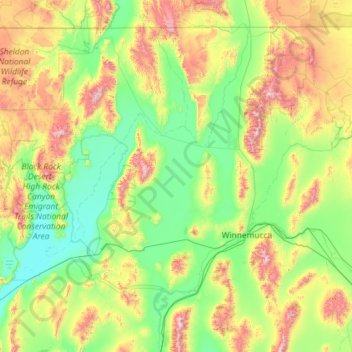 Humboldt County topographic map, elevation, terrain
