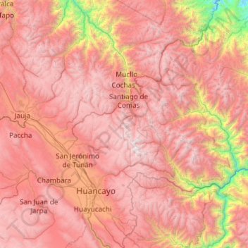 Provincia de Concepción topographic map, elevation, terrain