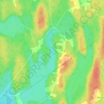 Cedar Lake topographic map, elevation, terrain