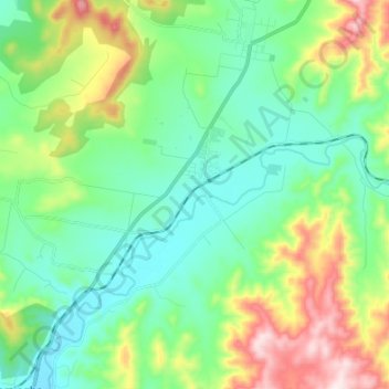 Kootingal topographic map, elevation, terrain