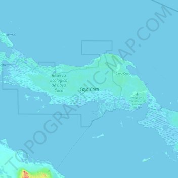 Cayo Coco topographic map, elevation, terrain