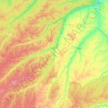 Tarauacá topographic map, elevation, terrain