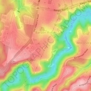 Barden Ridge topographic map, elevation, terrain