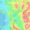 Lezhë County topographic map, elevation, terrain