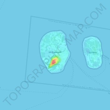 Gili Islands topographic map, elevation, terrain
