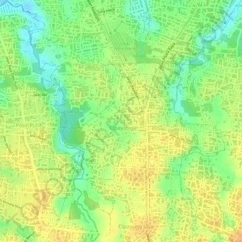 Cipayung topographic map, elevation, terrain