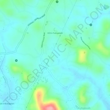 Pannur topographic map, elevation, terrain