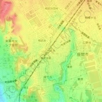 Sōbudai topographic map, elevation, terrain