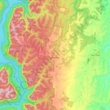 Oakdale topographic map, elevation, terrain