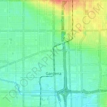 Gardena topographic map, elevation, terrain