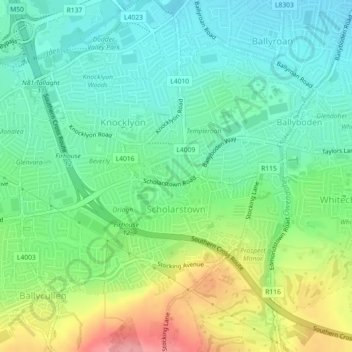 Scholarstown topographic map, elevation, terrain