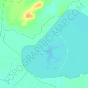 Barren Box Swamp topographic map, elevation, terrain