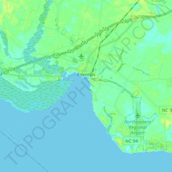 Edenton topographic map, elevation, terrain