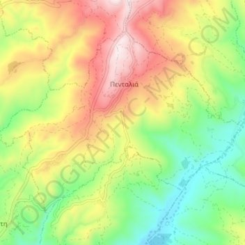 Pentalia topographic map, elevation, terrain
