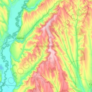 Cantemir District topographic map, elevation, terrain
