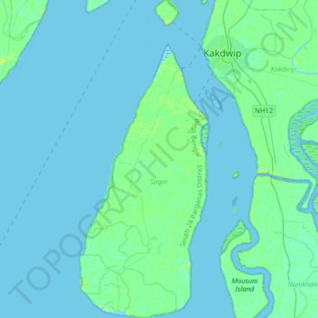 Sagar topographic map, elevation, terrain