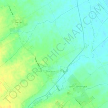 Alvingham topographic map, elevation, terrain