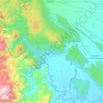 Tezonapa topographic map, elevation, terrain