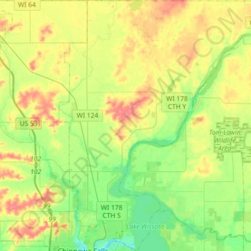 Town of Eagle Point topographic map, elevation, terrain