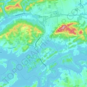 Bean Station topographic map, elevation, terrain