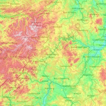 Eder topographic map, elevation, terrain