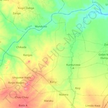 Bargoni topographic map, elevation, terrain