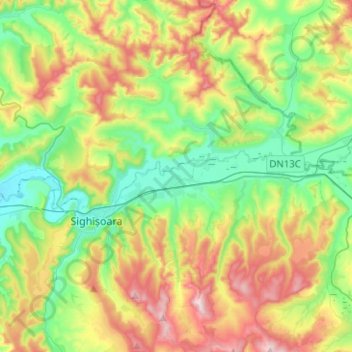 Albești topographic map, elevation, terrain