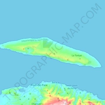 Tortuga topographic map, elevation, terrain