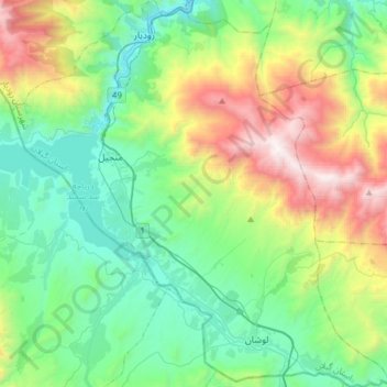 دهستان کلشتر topographic map, elevation, terrain