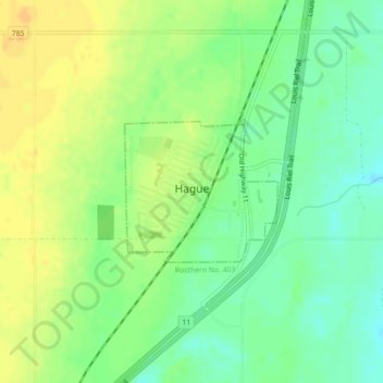 Hague topographic map, elevation, terrain