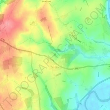 Peterstow topographic map, elevation, terrain