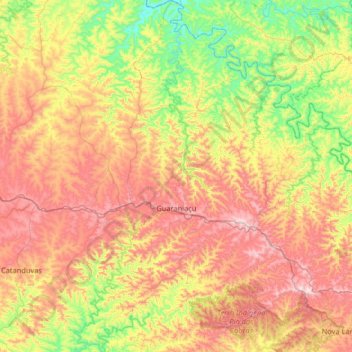 Guaraniaçu topographic map, elevation, terrain