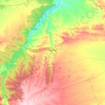 Aguilón topographic map, elevation, terrain