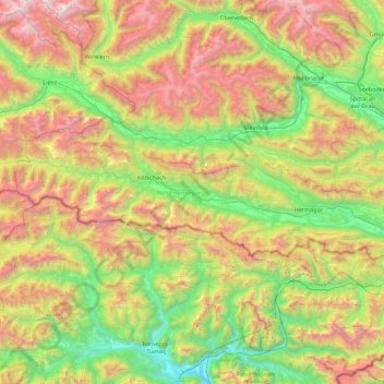 Bezirk Hermagor topographic map, elevation, terrain