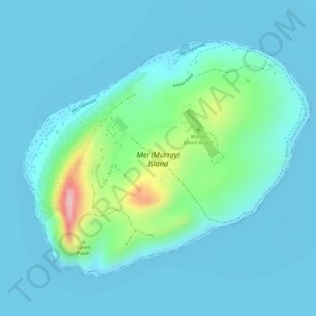 Mer Island topographic map, elevation, terrain