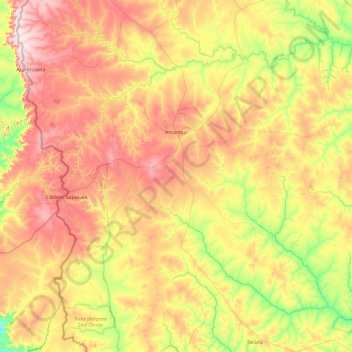 Amambai topographic map, elevation, terrain