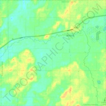 Clarendon Township topographic map, elevation, terrain