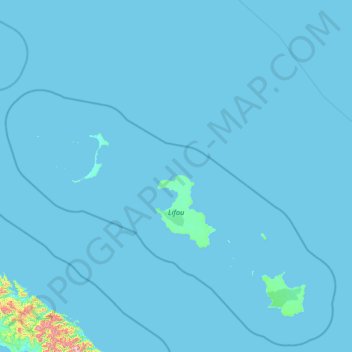 Loyalty Islands topographic map, elevation, terrain