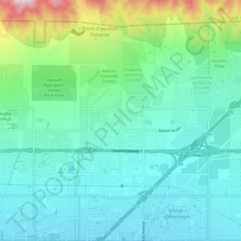 Etiwanda topographic map, elevation, terrain