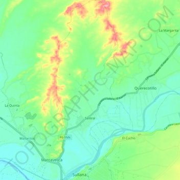 Salitral topographic map, elevation, terrain