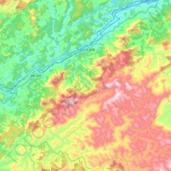 Sapucaia topographic map, elevation, terrain