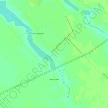 Северный topographic map, elevation, terrain
