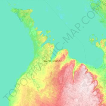 Bruce—Grey—Owen Sound topographic map, elevation, terrain