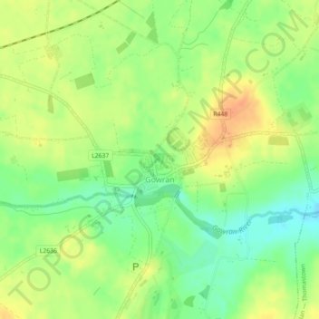 Gowran topographic map, elevation, terrain