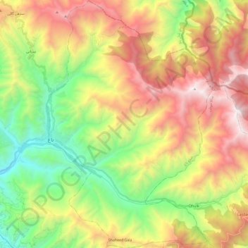 Bagh Tehsil topographic map, elevation, terrain