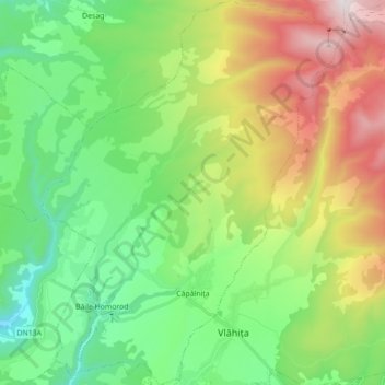Căpâlnița topographic map, elevation, terrain